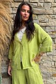 Lina Linen Blend Box Jacket Washed Olive